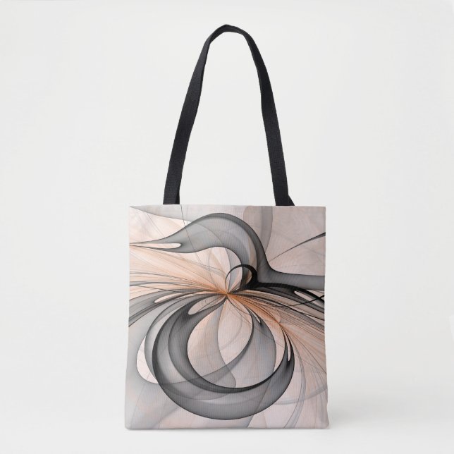 Bolsa Tote Abstrato Anthracite Cinza Siena Moderna Arte Fract (Frente)