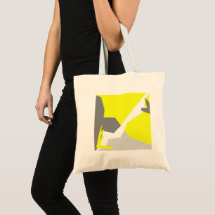 Bolsa Tote Abstrato Art Energy Yellow Cinza