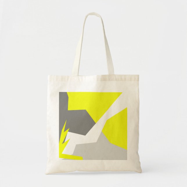 Bolsa Tote Abstrato Art Energy Yellow Cinza (Frente)
