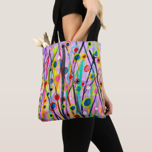 Bolsa Tote abstrato art paisagem colorido