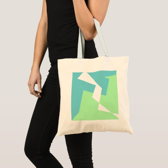 Bolsa Tote Abstrato Art Turquoise Azul (Frente (produto))