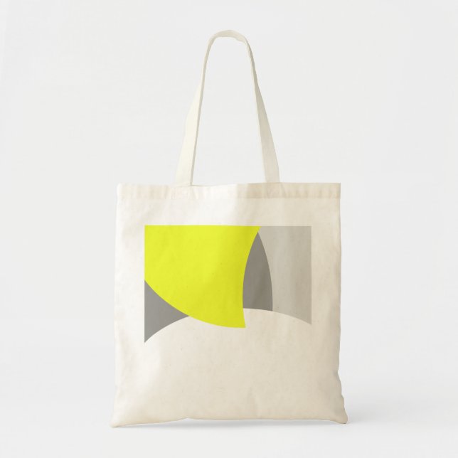 Bolsa Tote Abstrato Art Yellow Cinza White (Frente)