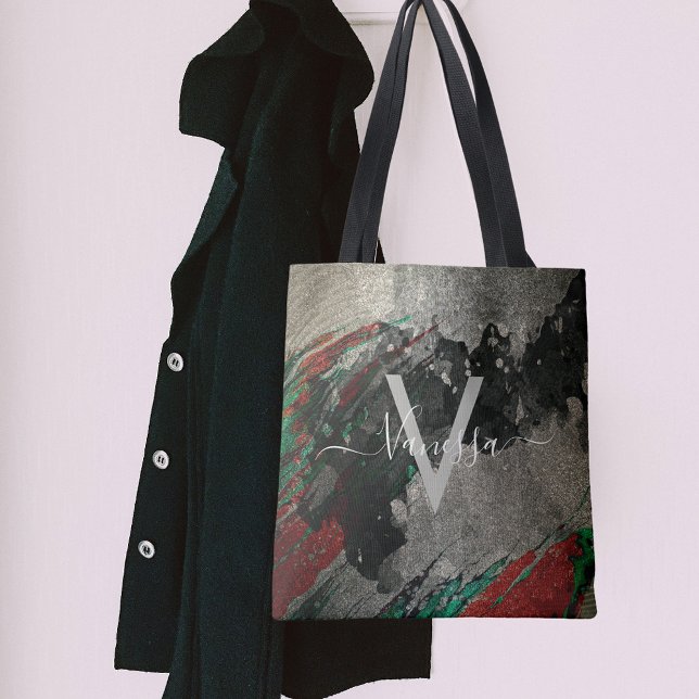 Bolsa Tote Abstrato artístico moderno Glam Faux Dourado Largu (Criador carregado)