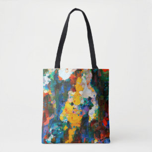 Bolsa Tote Abstrato artístico. Textura vibrante quente