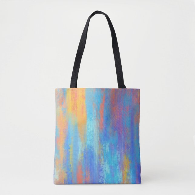 Bolsa Tote Abstrato Azul e Laranja (Frente)