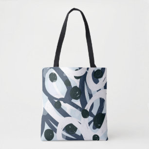 Bolsa Tote Abstrato azul e marinho pinceladas de pintura