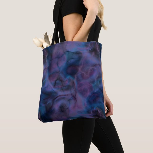 Bolsa Tote Abstrato azul e roxo (Close Up)