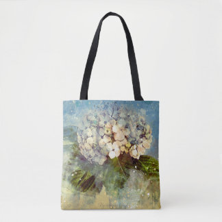 Bolsa Tote Abstrato Azul, Hidróxido Branco, Aquarela Floral