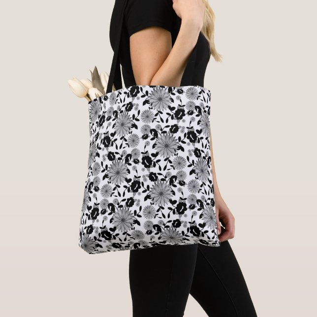 Bolsa Tote Abstrato Black White Cinza Toag (Close Up)
