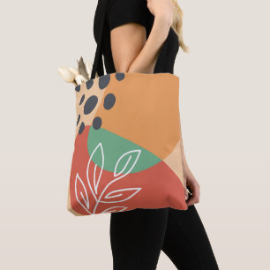 Bolsa Tote Abstrato boho design, arte moderna orgânica