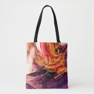 Bolsa Tote Abstrato bonito, roxo, vermelho e amarelo, c
