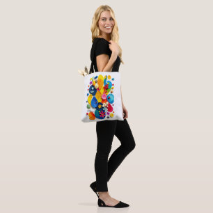 Bolsa Tote Abstrato Botânico de Verão Vibrante em Arte Pop