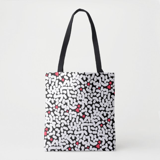 Bolsa Tote Abstrato branco preto (Frente)
