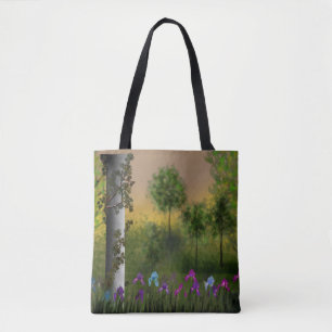 Bolsa Tote Abstrato cartoon digital landskets flo