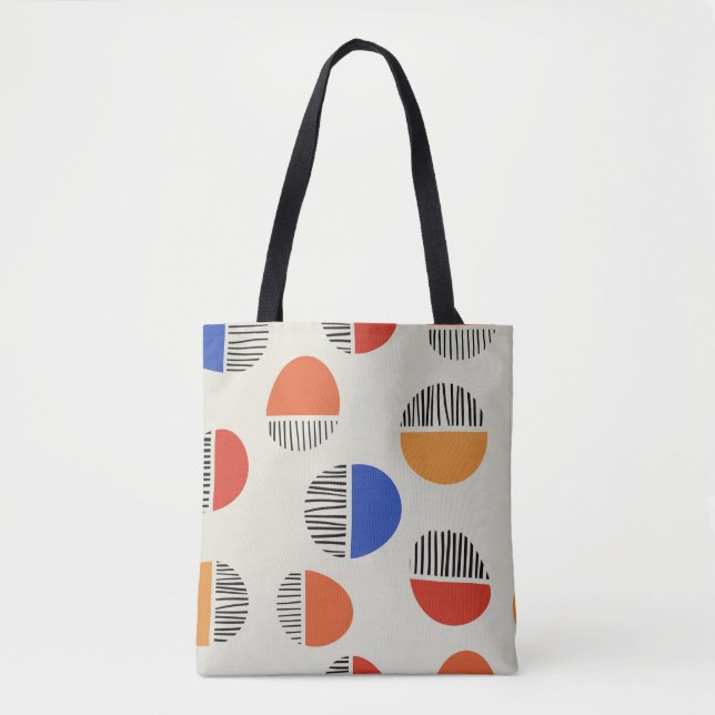Bolsa Tote Abstrato círculo sem costura, fundo com  (Frente)