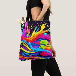 Bolsa Tote Abstrato Color Burst Art