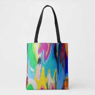 Bolsa Tote Abstrato colorido, borrão de movimento de aquarela