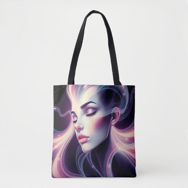 Bolsa Tote Abstrato com Design de Energia Luminosa (Frente)