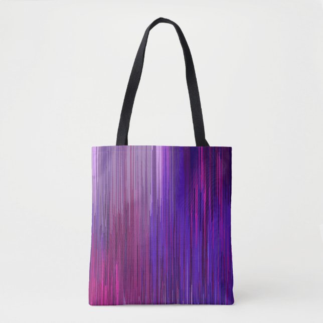 Bolsa Tote Abstrato com linha vertical fina e roxa (Frente)