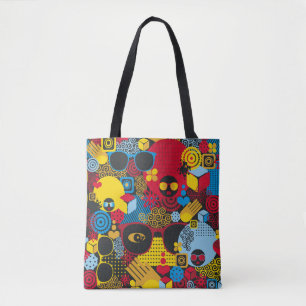 Bolsa Tote Abstrato com uma mulher negra. digita