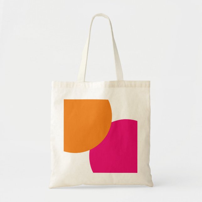Bolsa Tote Abstrato cor-de-rosa moderno e laranja (Frente)