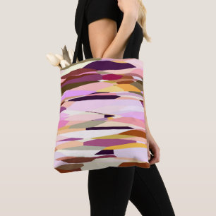 Bolsa Tote Abstrato cor-de-rosa, púrpura e laranja