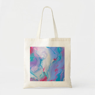 Bolsa Tote Abstrato cor-de-rosa-púrpura, pintura em forma mar