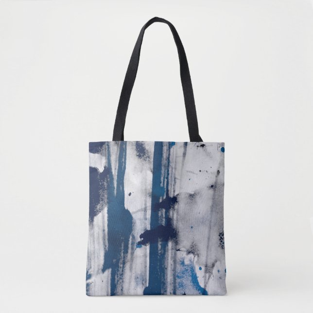 Bolsa Tote Abstrato d aquarela no papel. Textura artística co (Frente)