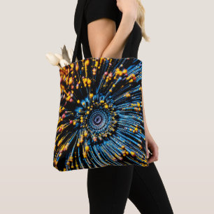 Bolsa Tote Abstrato Data Stream Art