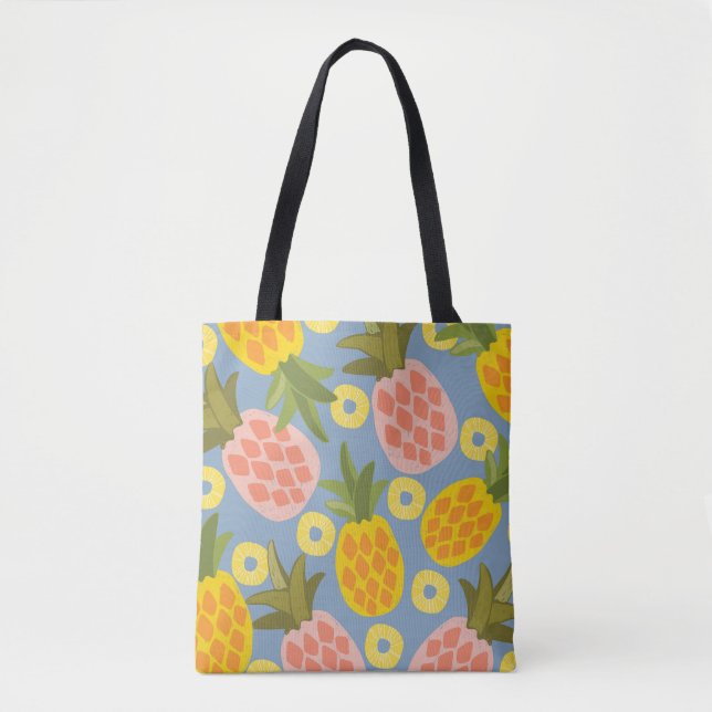 Bolsa Tote Abstrato de abacaxi natural: Bela vindima. (Frente)