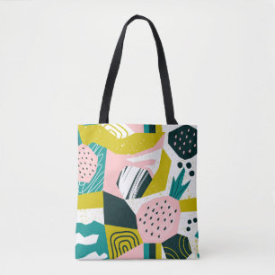 Bolsa Tote Abstrato de ananás: Patchwork sem costura colorida