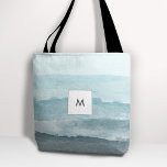 Bolsa Tote Abstrato de aquarela azul<br><div class="desc">Uma bela paisagem abstrato de aquarela. Uma paleta azul que lembra a praia e o oceano.</div>