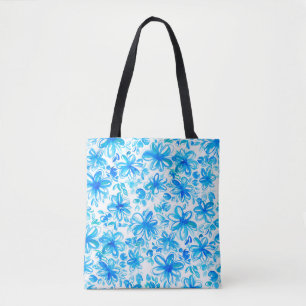 Bolsa Tote Abstrato de aquarela branca chintz sem costura, ch