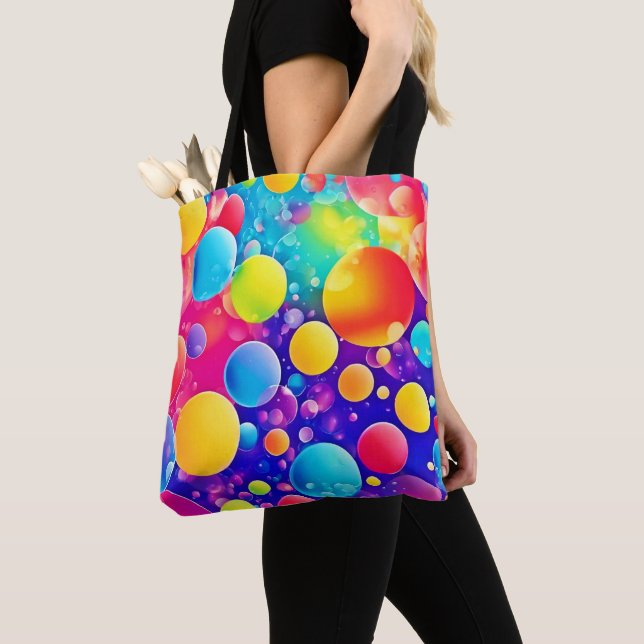 Bolsa Tote Abstrato de Arte Colorida (Close Up)