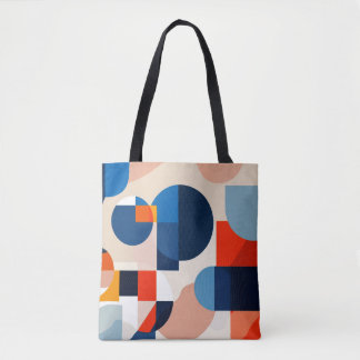 Bolsa Tote Abstrato de Arte Geométrica do Meio século Escandi