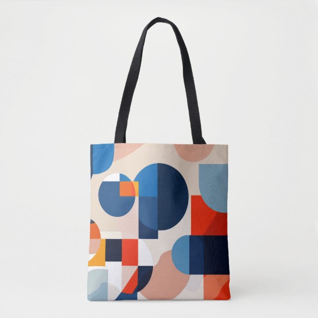 Bolsa Tote Abstrato de Arte Geométrica do Meio século Escandi (Frente)