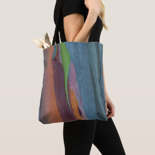 Bolsa Tote Abstrato De Árvore De Goma Arco-Íris