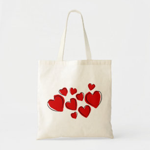 Bolsa Tote Abstrato de Coração Vermelho Cinto