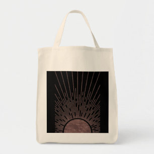Bolsa Tote Abstrato de Fase Lua Conjunto Sol E Raios Solares,