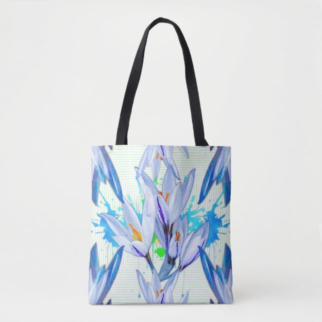 Bolsa Tote Abstrato de Flor Crocus (Frente)