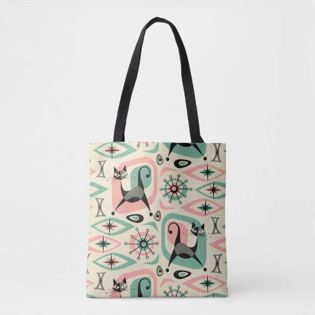 Bolsa Tote Abstrato de Gato Meio século (Frente)