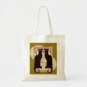Bolsa Tote Abstrato de Gatos Pretos Gêmeos