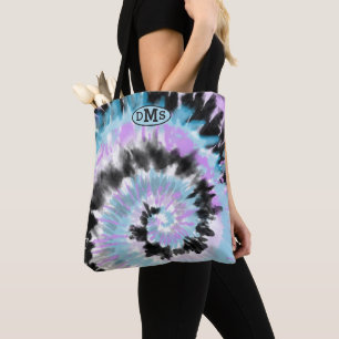 Bolsa Tote Abstrato de Lavanda preto azul