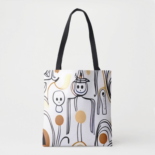 Bolsa Tote abstrato de linha moderna na moda no outono de Hal (Frente)