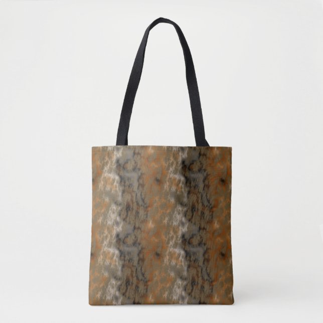 Bolsa Tote Abstrato de Mármore de Bronze e Cobre (Frente)