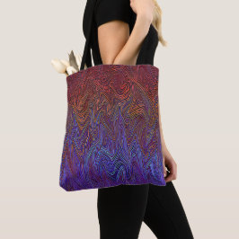Bolsa Tote abstrato de "Neural Firestorm" - Azul Vermelho