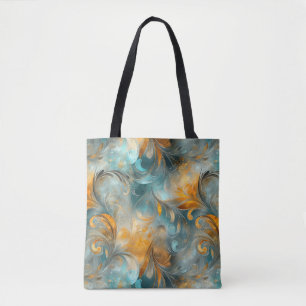 Bolsa Tote Abstrato de Paisley Metálico Russo - Inspirado na