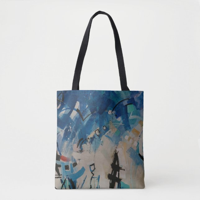 Bolsa Tote Abstrato de parede multicolorido (Frente)