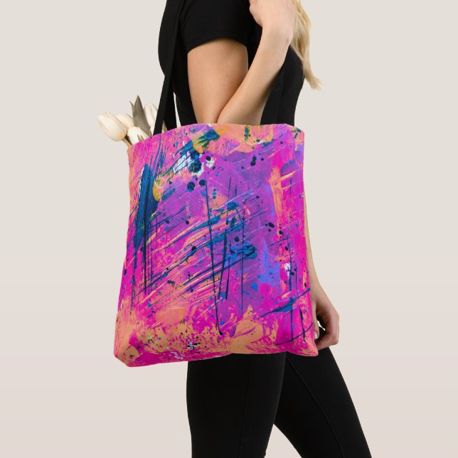 Bolsa Tote Abstrato de pintura de sol de verão (Close Up)