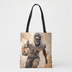 Bolsa Tote Abstrato de pintura desportiva de futebol american